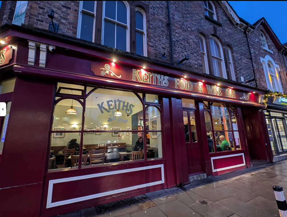 Keith's Food and Wine Bar exterior on Lark Lane, Liverpool